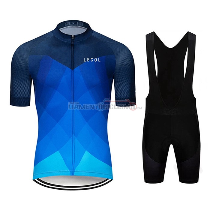 Abbigliamento Ciclismo Le Col Manica Corta 2020 Azzurro Scuro Blu